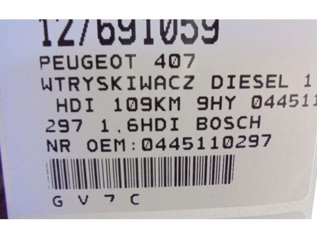 Vstřikovač 0445110297, 0445110297   Peugeot 407    9 