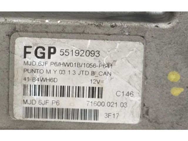 Řídící jednotka 55192093, 7160002103   Fiat Punto Evo 2003