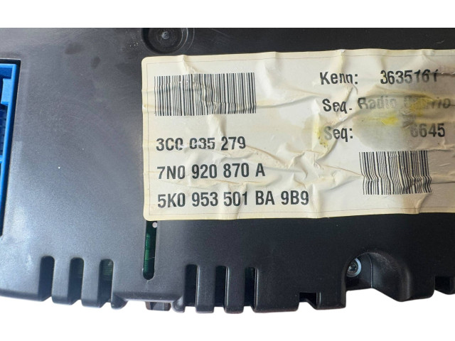 Přístrojová deska  Volkswagen Sharan 2013 7N0920870A, 5K0953501BA  