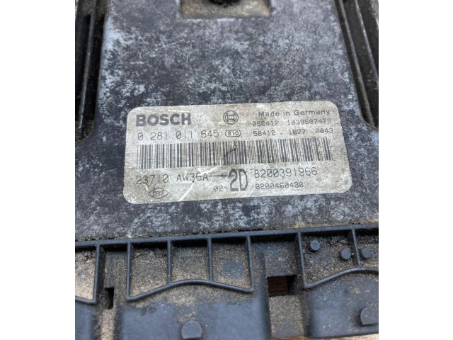 Блок управления двигателем Блок управления 8200391966, 0281011645   Renault Megane II