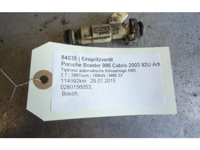 Vstřikovač 0280156053, 0280156053   Porsche Boxster 986    M96.23 