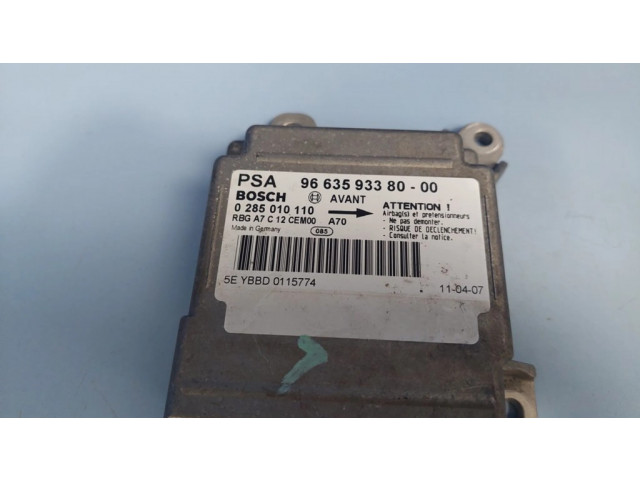 Блок подушек безопасности 9663593380, 0285010110   Peugeot 207 CC