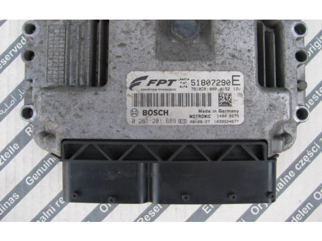 Блок управления двигателем Блок управления 51807290, 0261201689   Fiat Linea