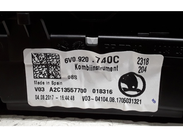 Přístrojová deska  Skoda Fabia Mk3 (NJ) 2017 6V0920740C  