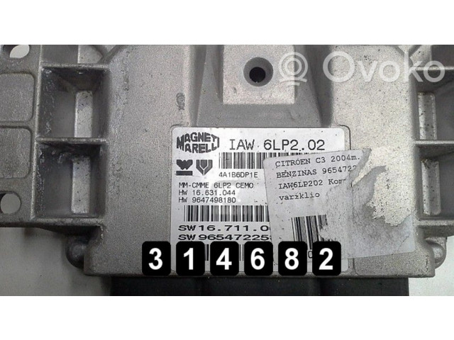 Блок управления двигателя 9654722580   Citroen C3