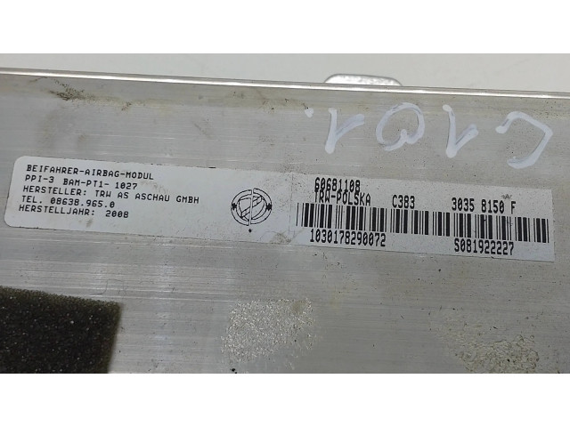 Подушка безопасности пассажира 60681108, 30358150F   Alfa Romeo 159