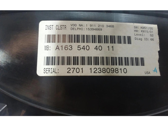Панель приборов A1635404011   Mercedes-Benz CL C215       