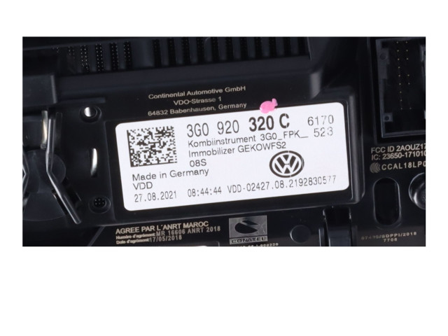 Přístrojová deska  Volkswagen Tiguan 2021 3G0920320C  