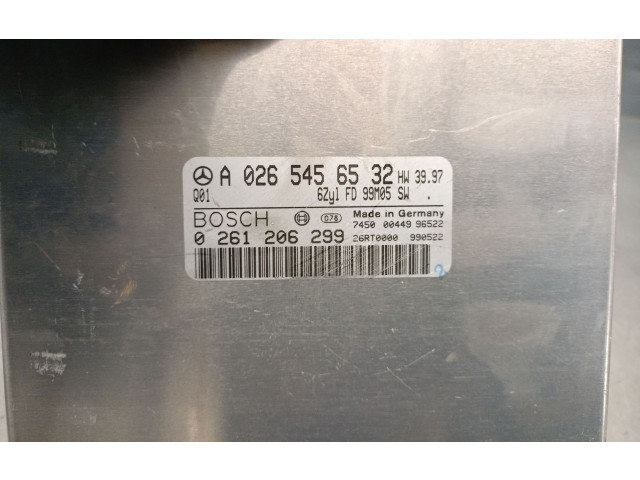 Блок управления двигателя A0265456532, 0261206299BOSCH   Mercedes-Benz CLK A208 C208