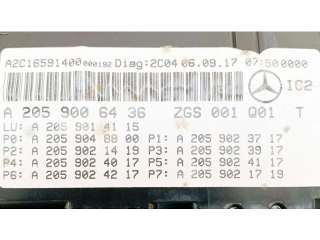Přístrojová deska  Mercedes-Benz C W205 2017 A2C80350905, A2059006436  