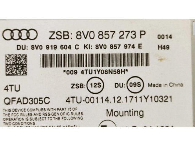 Дисплей    8V0919604C, 8V0857273P   Audi A3 S3 8V