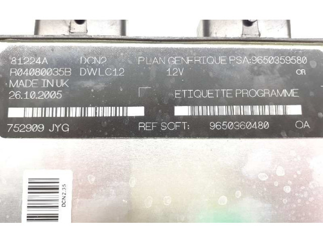 Řídící jednotka 9650359580, R04080035B   Fiat Scudo 2007