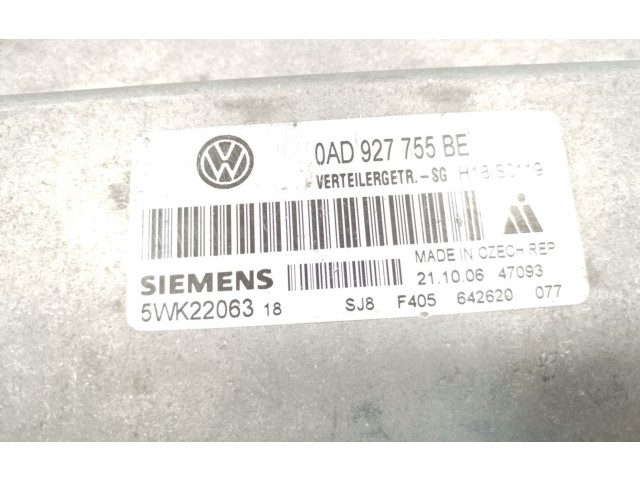 Блок управления редуктора коробки передач (раздатки) 0AD927755BE, 5WK22063   Volkswagen Touareg I