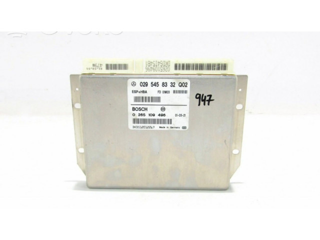 Řídící jednotka 0265109496, 0295458332Q02   Mercedes-Benz A W168 2001