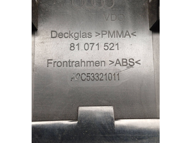 Přístrojová deska  Audi A3 S3 A3 Sportback 8P 2009 A2C53321011, 81071521  