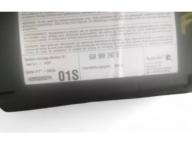 Подушка безопасности в сиденье 6Q0880242B, 02095D2H5KFP   Skoda Fabia Mk2 (5J)