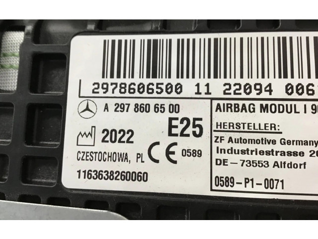 Подушка безопасности для колен A2978606500   Mercedes-Benz EQE v295