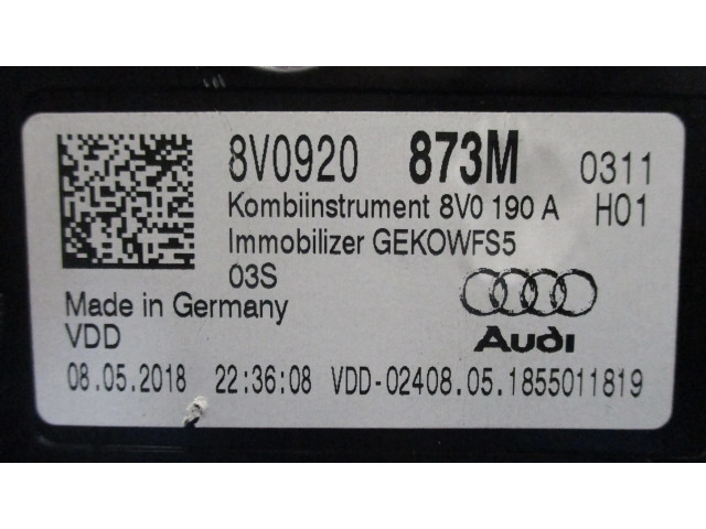 Панель приборов 8V0920873M   Audi A3 S3 8V       