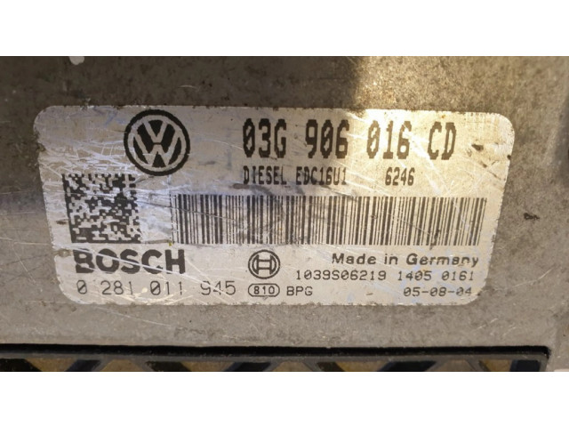Блок управления двигателя 03G906016CD, 0281011945   Volkswagen Touran I