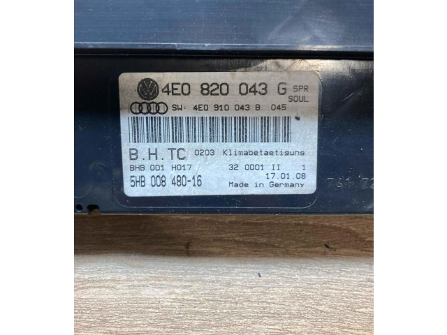   Pojistková skříňka 4E0820043G, 4E0910043B   Audi A8 S8 D3 4E 2002