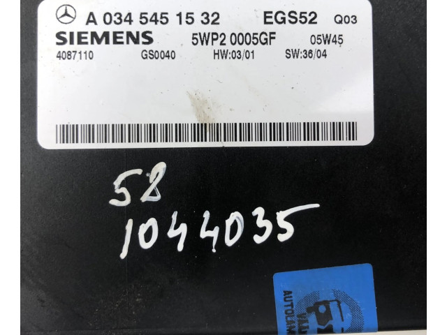 Блок управления коробкой передач A0355453932, A0345451532   Mercedes-Benz CLS C219