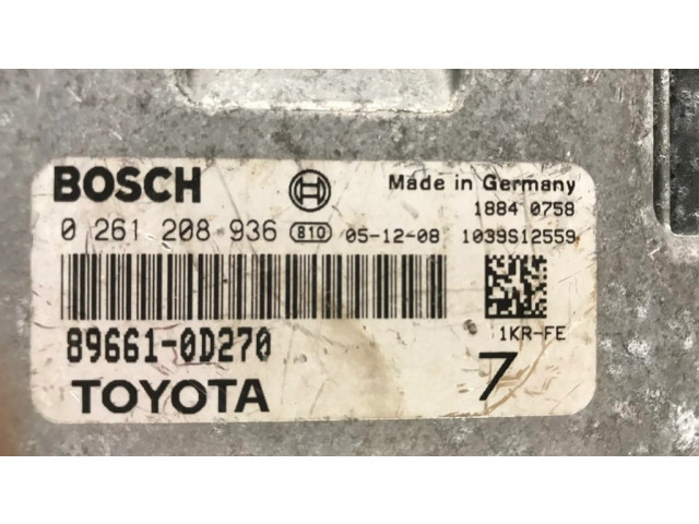 Řídící jednotka 896610D270, 0261208936   Toyota Yaris 2007