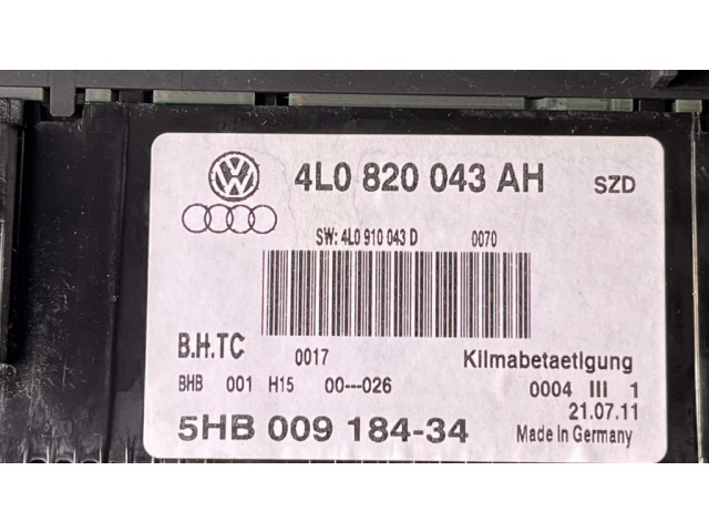 Блок управления климат-контролем 4L0820043AH, 5HB00918434   Audi Q7 4L