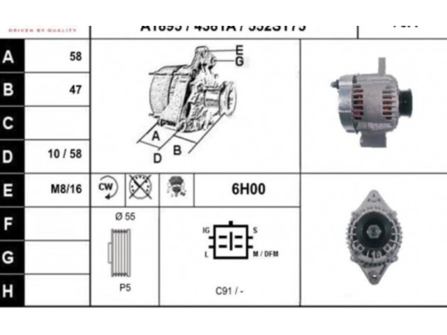 Генератор 31400M68K10000   Suzuki Alto      