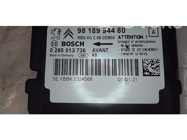 Блок подушек безопасности 9818994480   Citroen Jumpy