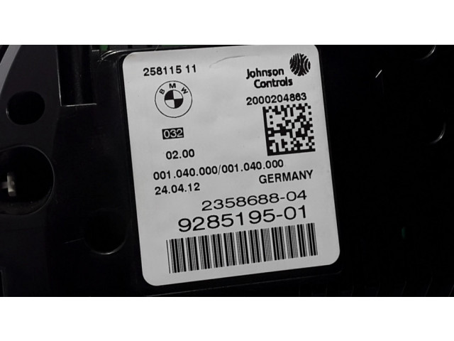 Přístrojová deska  BMW 5 F10 F11 2012 9285195  
