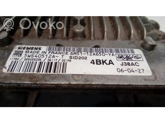 Блок управления двигателя 6M5112A650YA, 5WS40512A   Ford Focus