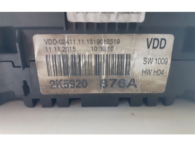 Přístrojová deska  Volkswagen Caddy 2014 2K5920876A  