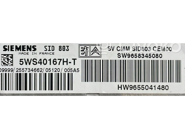Řídící jednotka SW9658345080, SW9658345080   Peugeot 407 2004