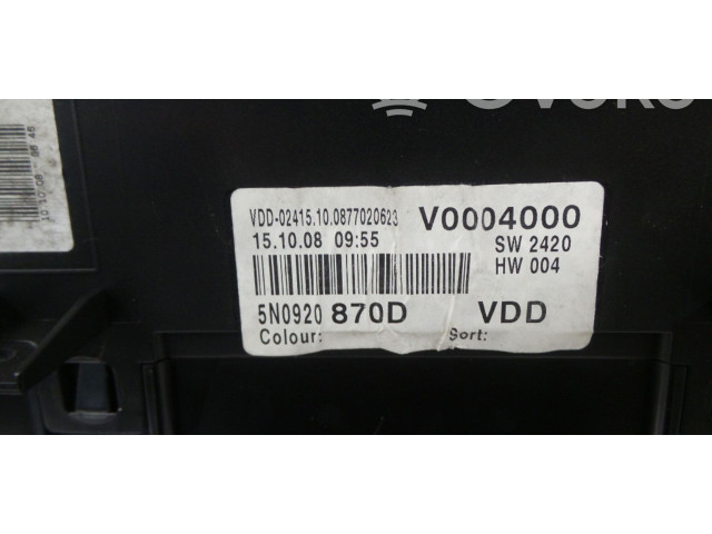 Панель приборов 5N0920870D, 5N0920870DX   Volkswagen Tiguan       