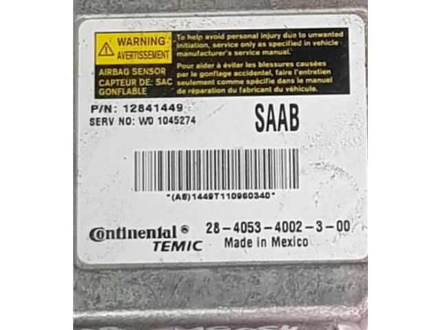Блок подушек безопасности 12841449, 2840534002300   Saab 9-3 Ver2