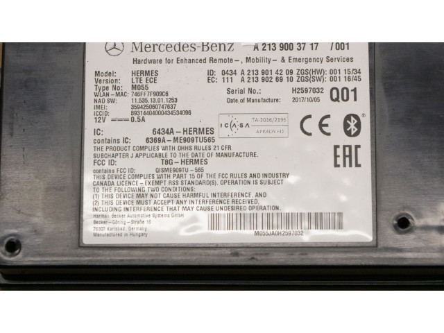 Řídící jednotka A2139003717, A2139003717   Mercedes-Benz S AMG W222 2018