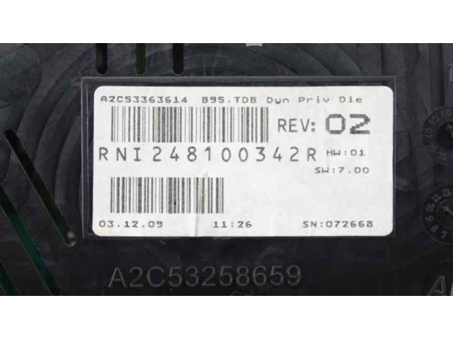 Přístrojová deska  Renault Megane III 2008 248100342R, A2C53363614  