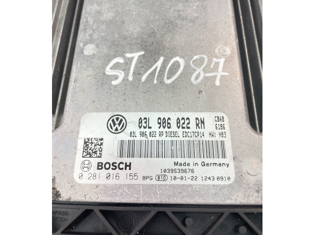 Блок управления двигателем Блок управления 03L906022RN, 0281016155   Volkswagen Tiguan
