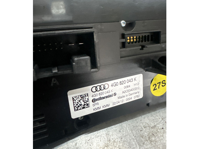 Блок управления климат-контролем 4G0820043K, A2C53400310   Audi A6 S6 C7 4G
