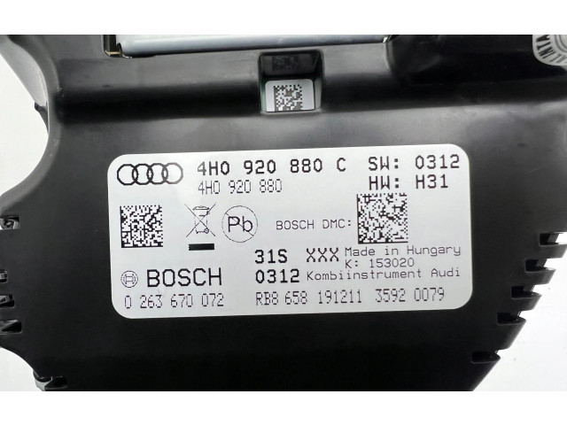 Přístrojová deska  Audi A8 S8 D4 4H 2013 4H0920880C  