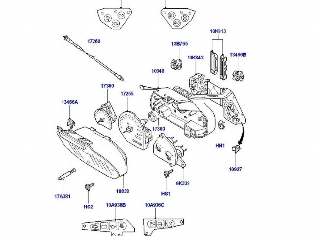 Панель приборов 7123969, 96FB17360CH   Ford Puma       