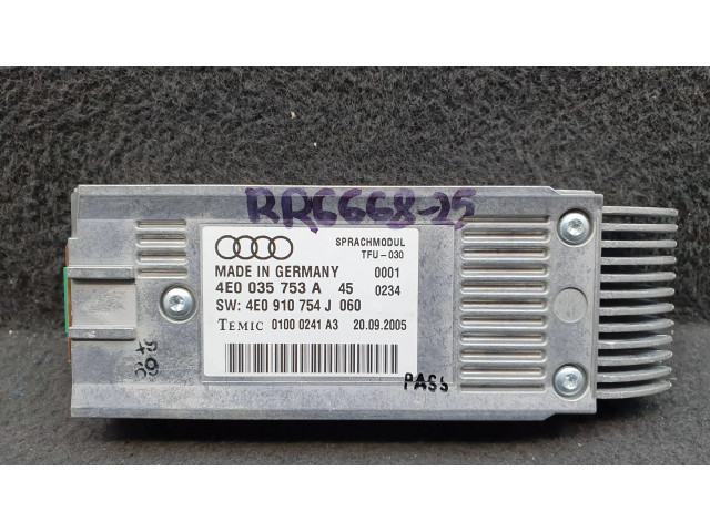 Блок управления голосом 4E0035753A, 4E0910754J   Audi A8 S8 D3 4E