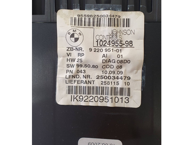 Přístrojová deska  BMW 1 E82 E88 2009 9220951, 102495598  