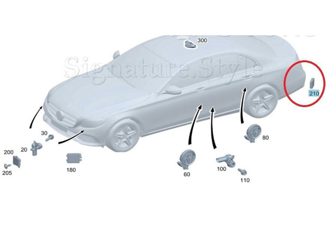 Датчик слепых зон A0009059417, A0009051416   Mercedes-Benz SL R232