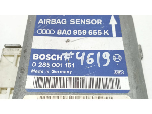 Блок подушек безопасности 8A0959655K, 0285001151   Audi A8 S8 D2 4D