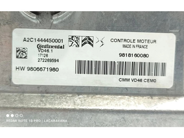 Řídící jednotka 9818160080   Peugeot 308 SW  2009