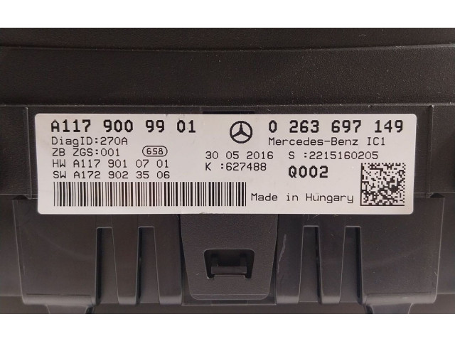 Přístrojová deska  Mercedes-Benz CLA C117 X117 W117 2017 A1179009901, A1179009901  