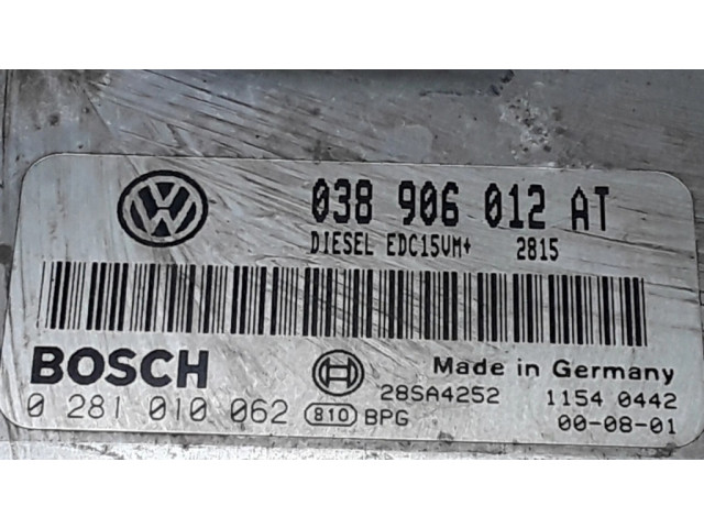 Řídící jednotka 038906012AT, 0281010062   Seat Toledo II (1M) 2002