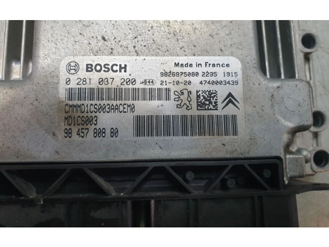 Блок управления двигателя 9845780880, 0281037200   Citroen SpaceTourer XL