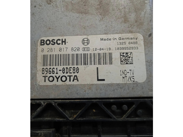 Блок управления двигателя 896610DE80, 1039S52933   Toyota Yaris